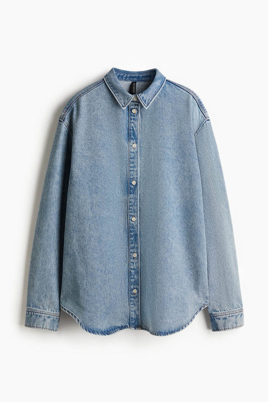 Oversized denim shirt